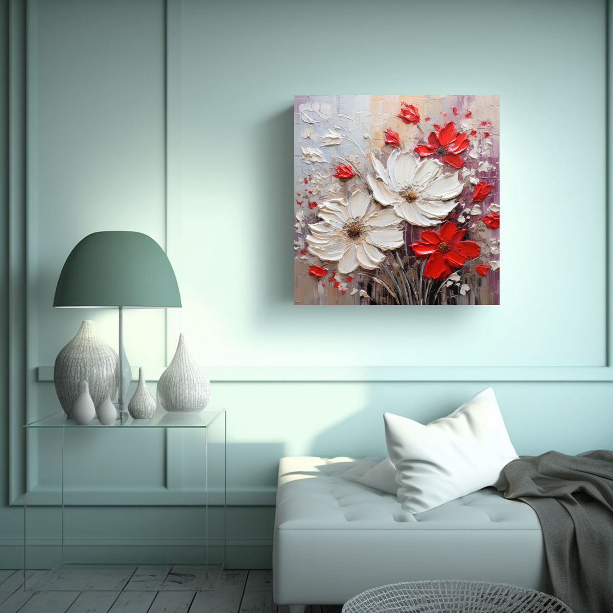 pintura-en-tela-dise-o-de-flores-blancas-y-rojas-en-bastidor-con-efecto-visual-1
