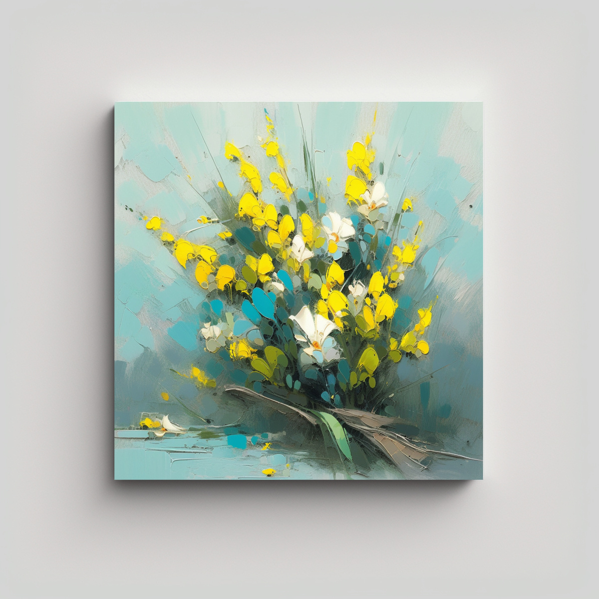 pintura-lienzo-amarillo-y-cian-flores-con-composici-n-intensa