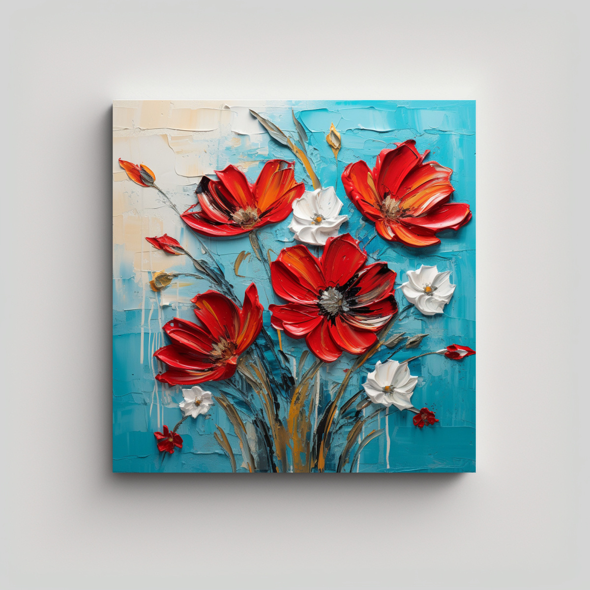 pintura-lienzo-flores-lineales-en-rojo-y-turquesa-para-decoraci-n