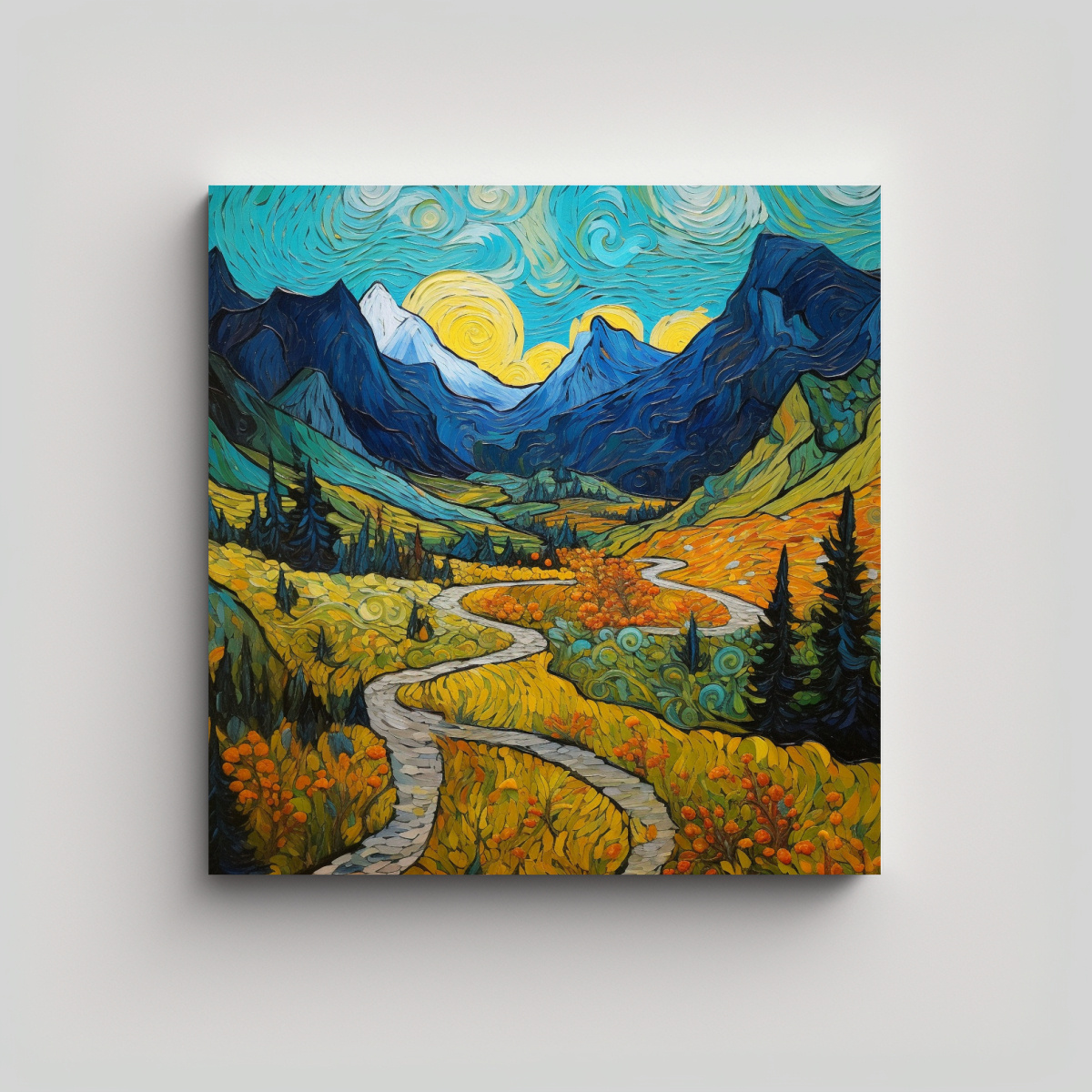 pintura-original-naturaleza-de-la-monta-a-por-van-gogh