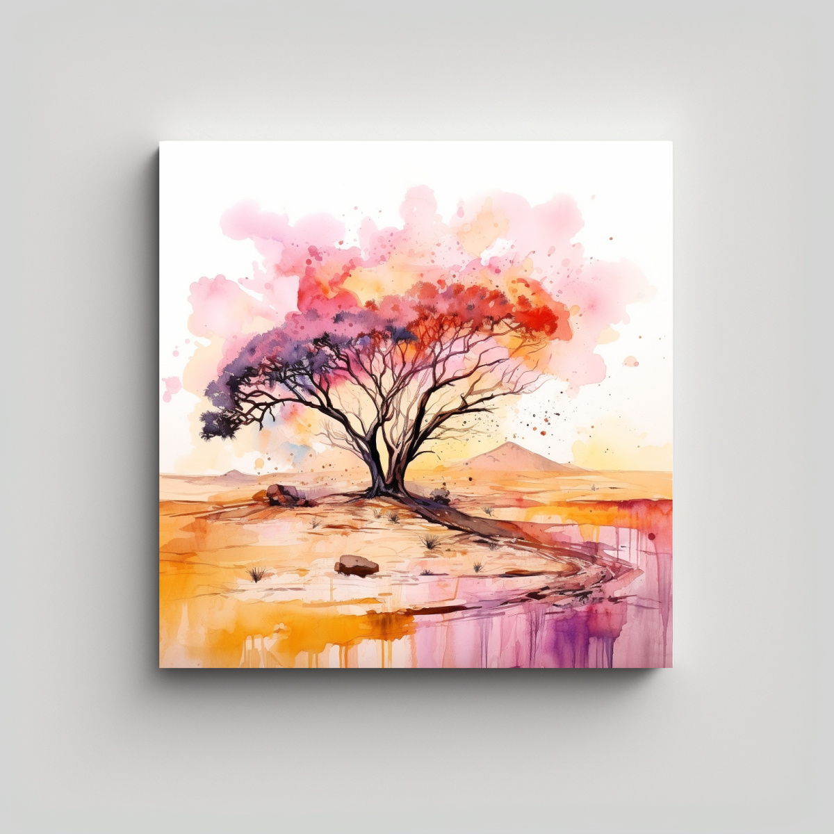 pinturas-abstractas-de-decoraci-n-en-colores-naranja-y-rosa-de-rboles-exuberantes-en-una-sabana-y-un-desierto-en-acuarela-