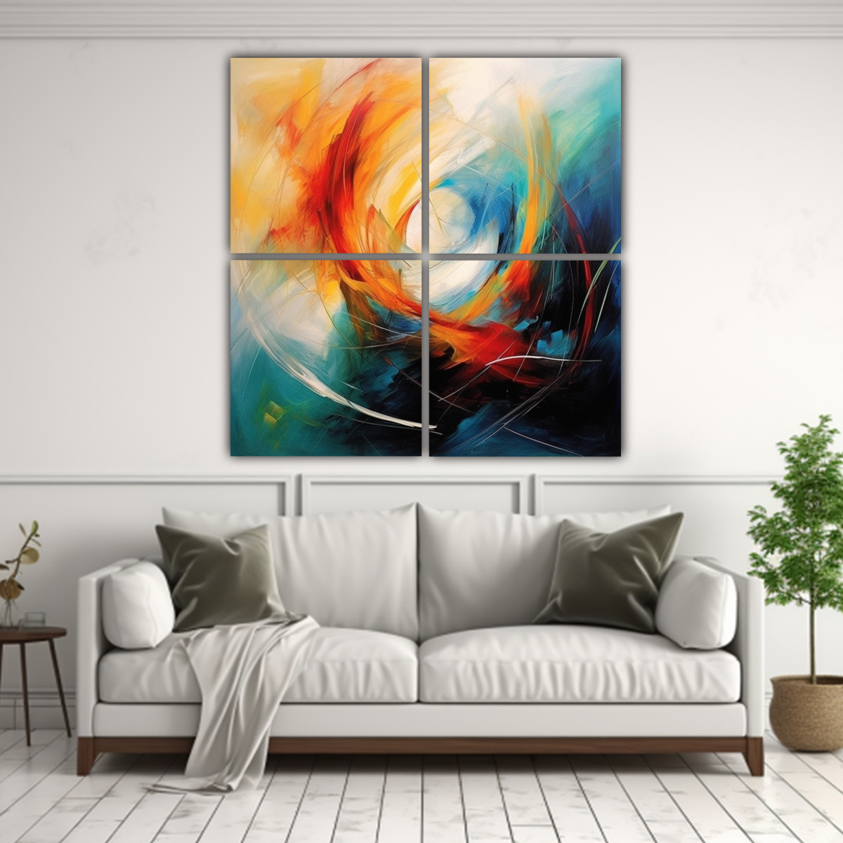 pinturas-abstractas-de-la-decoraci-n-del-comedor-de-cuatro-artes-cuadrado-tema-de-danza-de-luz-simple-y-detallado-1-1