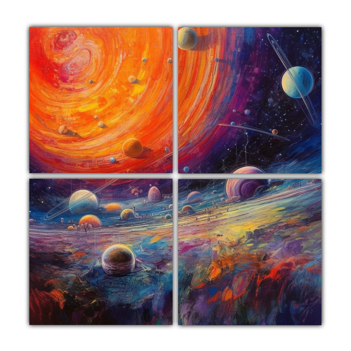pinturas-abstractas-fant-sticas-de-cuatro-artes-cosmos-en-decoraci-n-