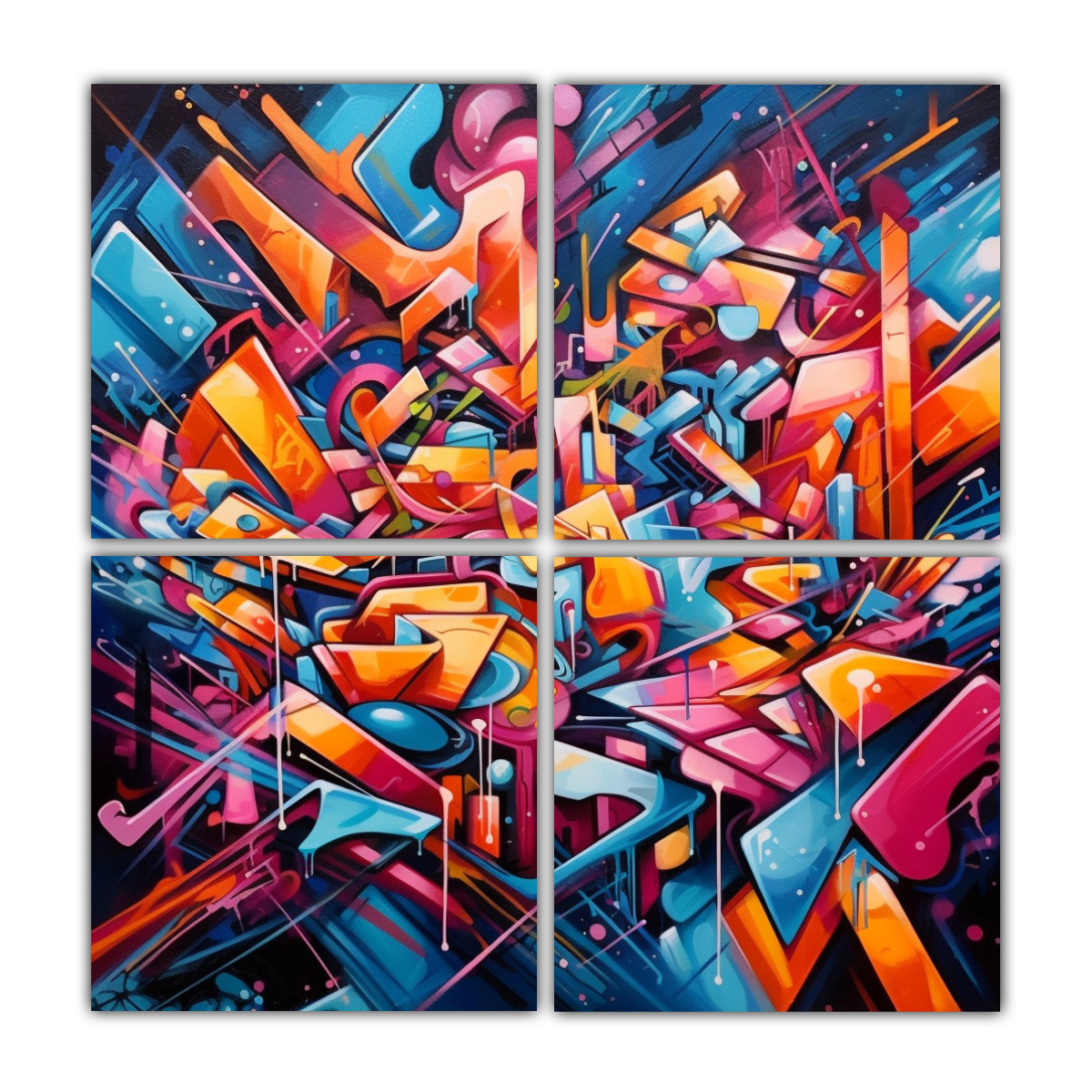 pinturas-abstractas-graffiti-en-4-gamas-de-colores
