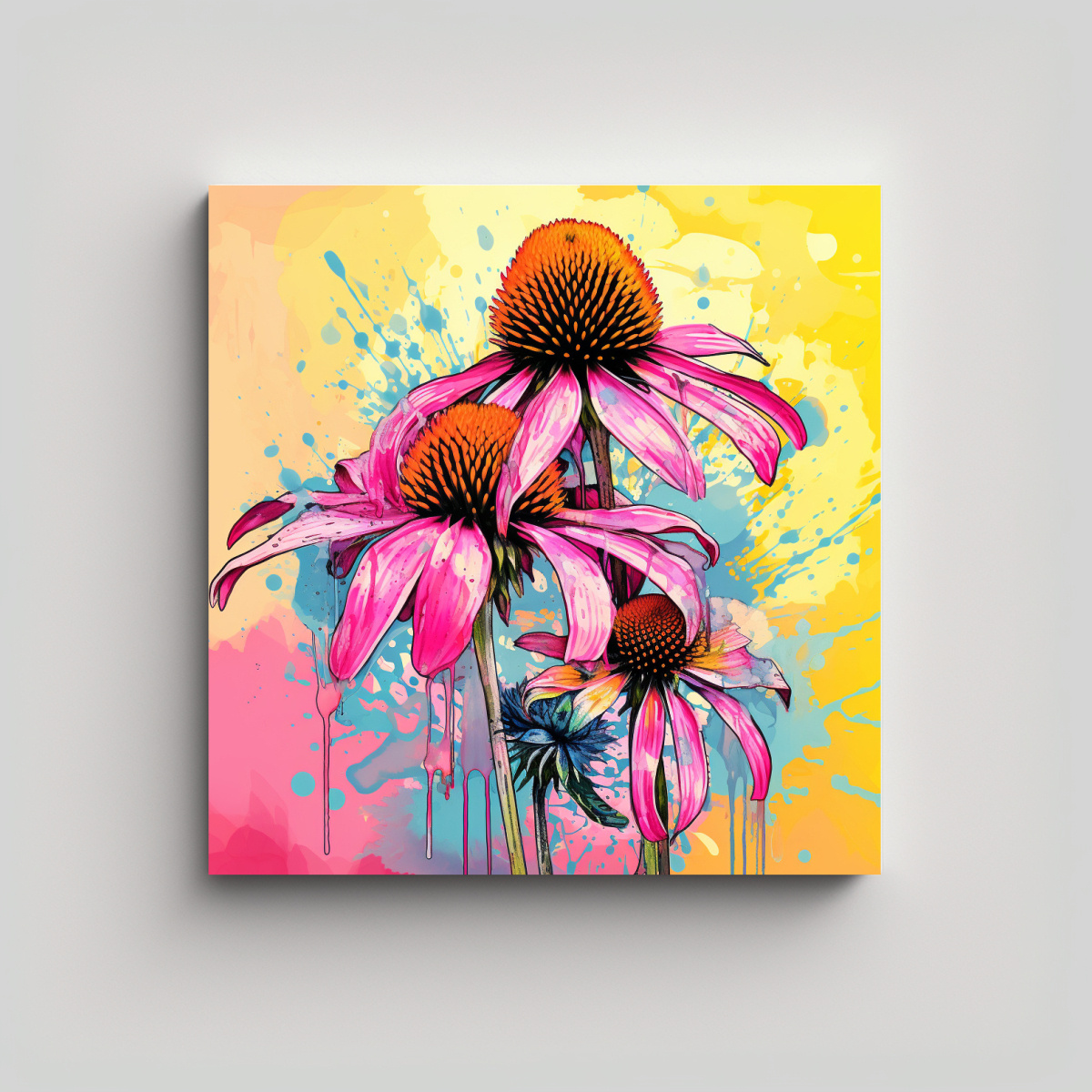 pinturas-de-decoraci-n-con-movimiento-armon-a-y-colores-amarillo-y-rosa-de-arte-movimiento-armon-a-en-margaritas-neonoir-