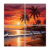 pinturas-decorativas-de-4-lienzos-de-colores-fantasia-atardecer-impresionante-sobre-una-playa-tranquila-cielo-estrellado