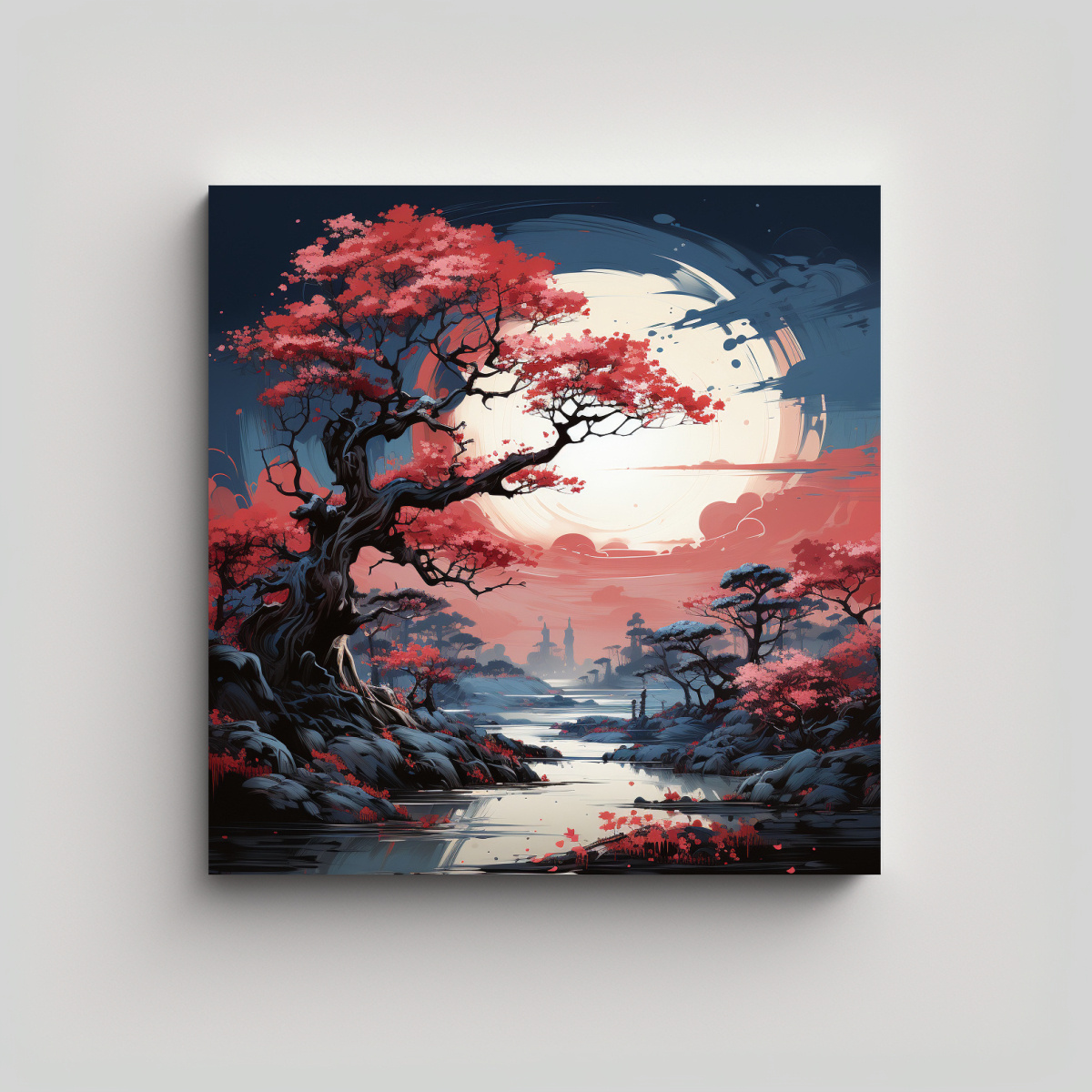 pinturas-decorativas-de-ambiente-neonoir-del-arte-moderno-majestuosos-rbol-de-cipr-s-en-colores-rojo-y-azul