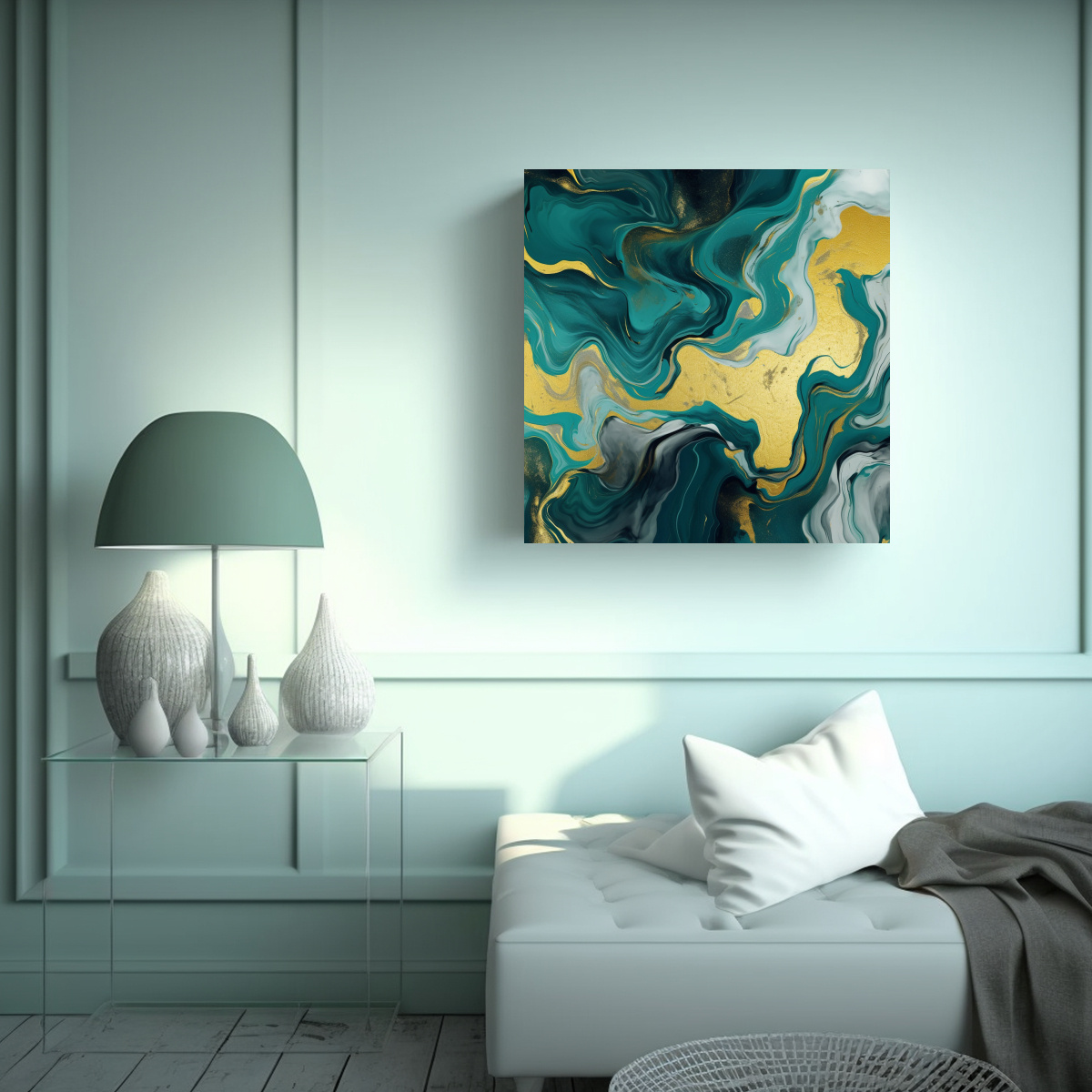 pinturas-decorativas-de-arte-3d-en-tonos-verdes-oscuros-azules-verdes-y-dorados-con-fondo-de-m-rmol-hermoso-en-canva-1