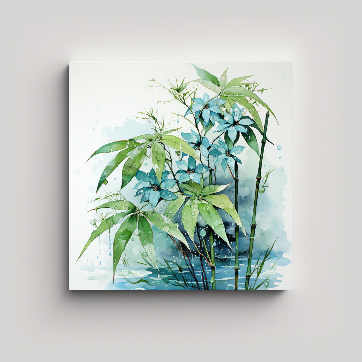 pinturas-decorativas-de-bamb-y-hojas-acuarela-en-atm-sfera-neonoir