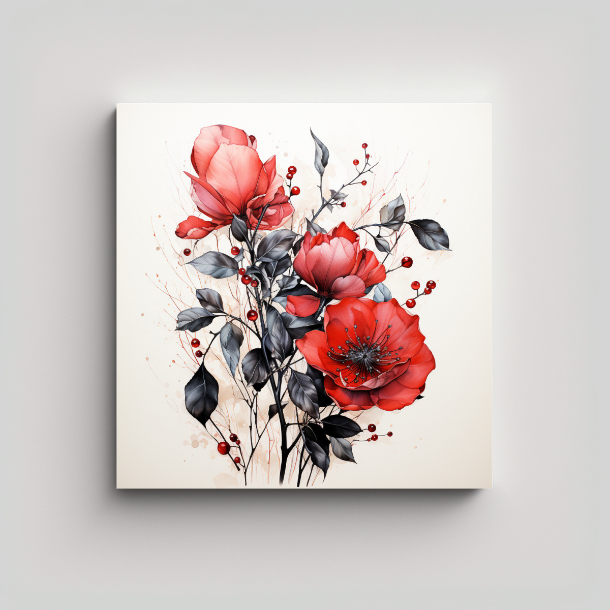 pinturas-decorativas-de-dise-o-luminoso-con-hojas-de-eucalipto-en-colores-rojo-y-negro-atm-sfera-neonoir