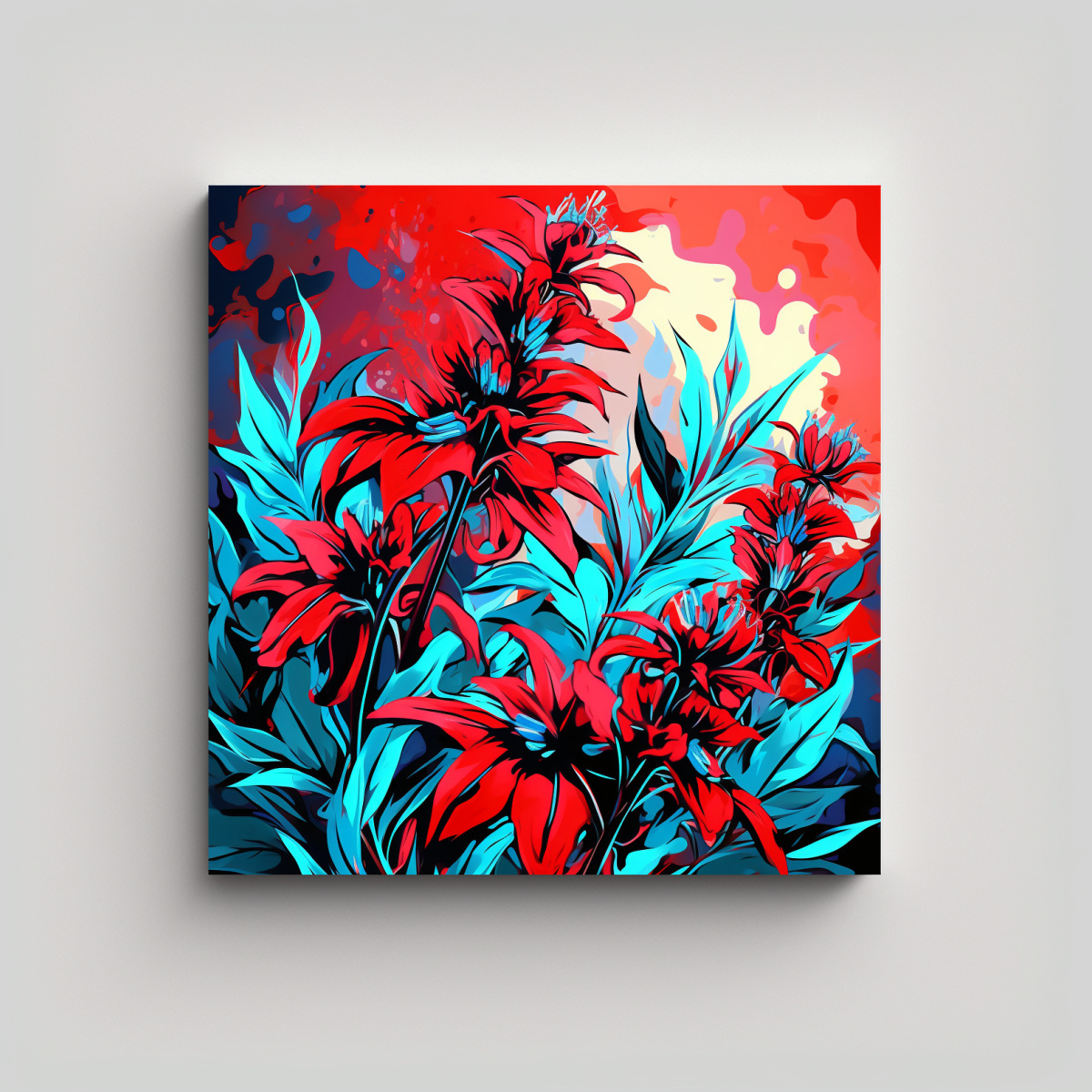 pinturas-decorativas-de-figuras-de-hierbas-de-salvia-impresas-en-colores-rojo-y-turquesa-con-atm-sfera-neonoir