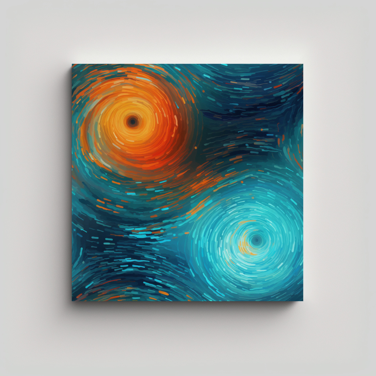 pinturas-decorativas-de-inspiraci-n-en-hyperrealismazureblue-mintgreen-y-cantaloupeorange-en-lienzo