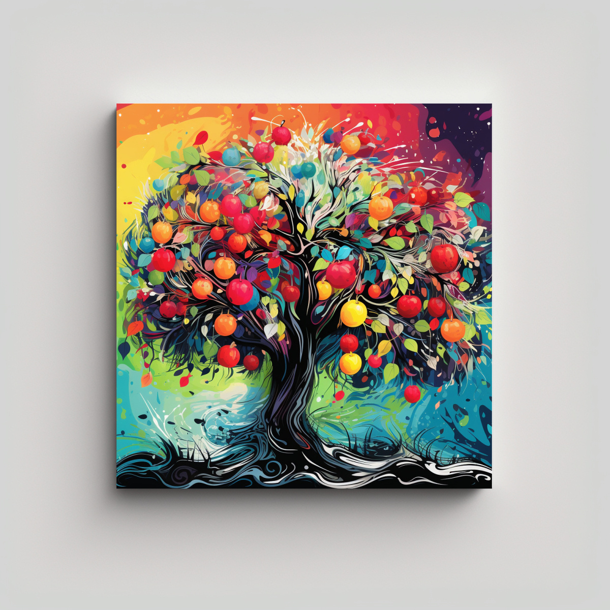 pinturas-decorativas-de-lienzo-en-colores-arco-ris-y-rboles-frutales-con-l-neas-finas-atmosfera-neonoir-neop-