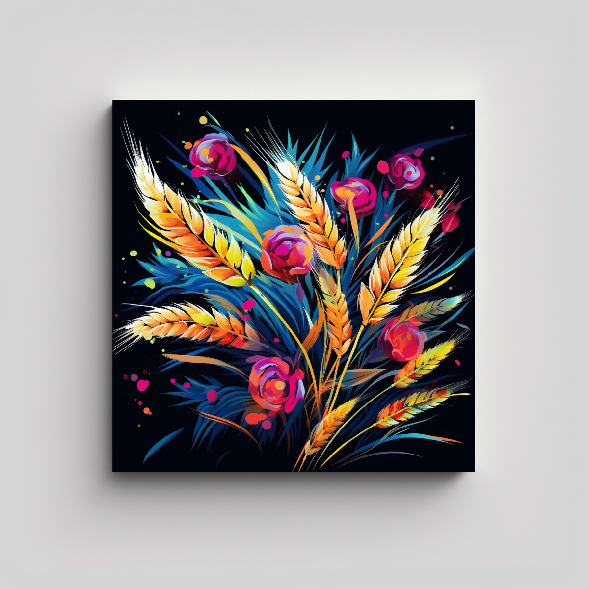 pinturas-decorativas-de-lienzo-neonoir-con-granos-de-centeno-en-colores-vibrantes-y-atm-sfera-alegre