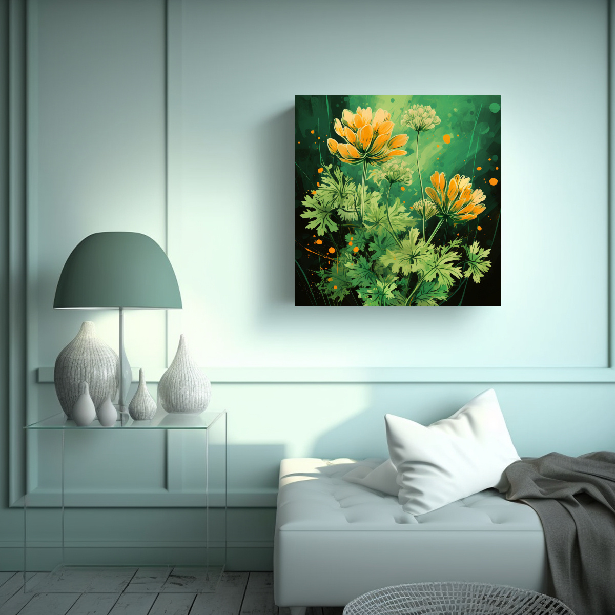 pinturas-decorativas-de-naturaleza-viva-en-color-verde-y-naranja-con-atm-sfera-neonoir-1-1