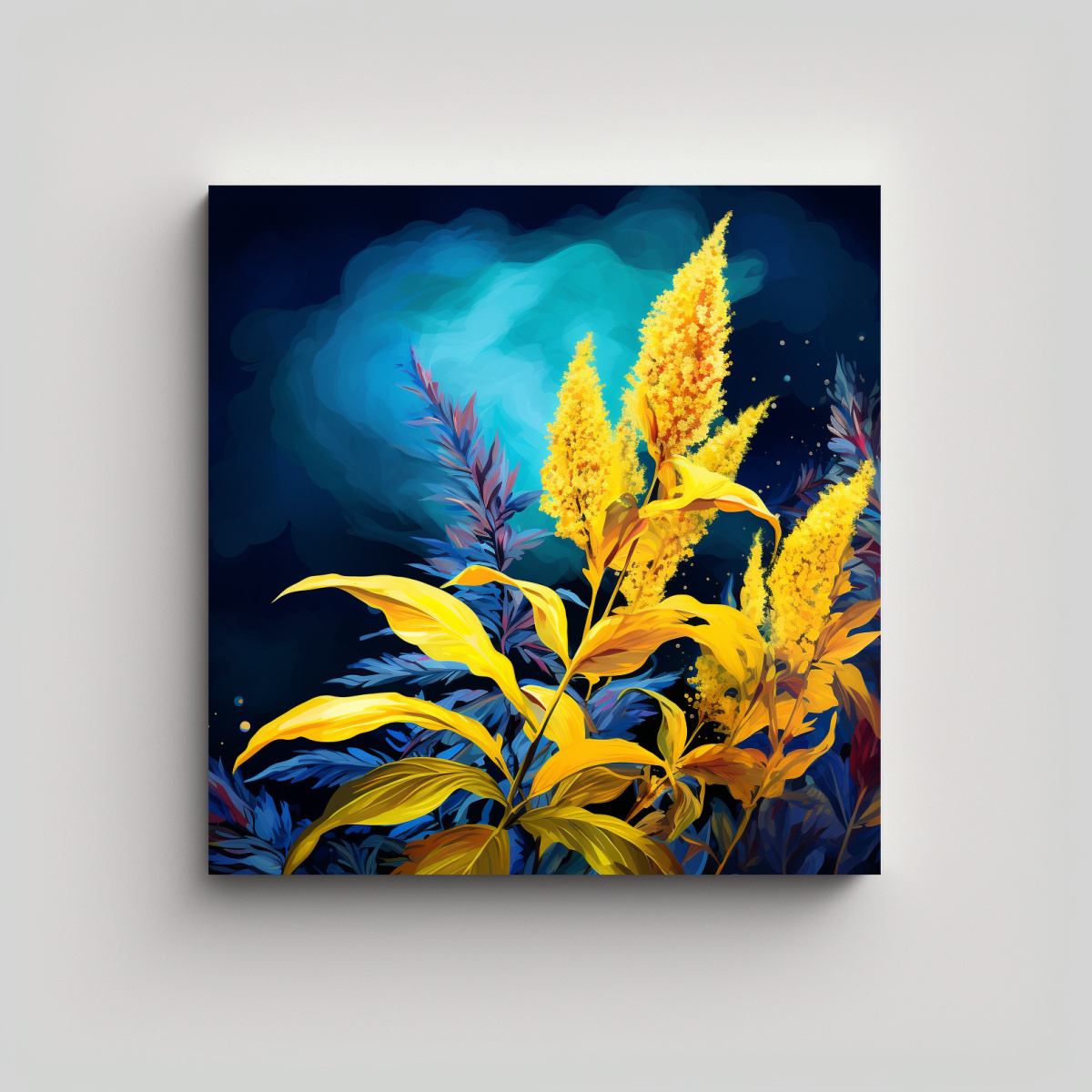 pinturas-decorativas-en-amarillo-y-azul-con-atm-sfera-neonoir-de-la-l-nea-lienzo-inspiraci-n-lineales-a-granos-de-amaranto