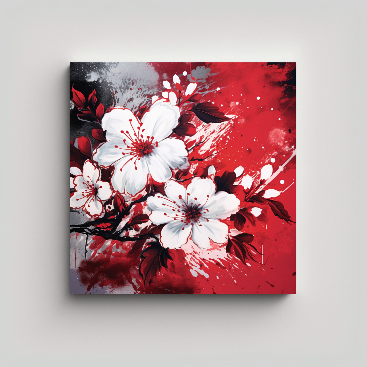 pinturas-decorativas-estilo-neonoir-blanco-y-rojo-con-movimiento-est-tico-en-tela-en-bastidor