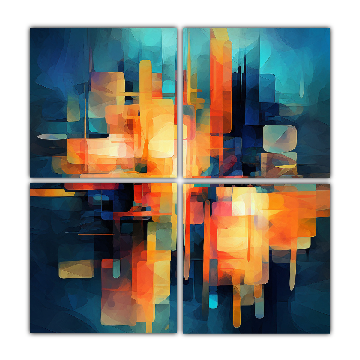 pinturas-decorativas-multicolores-abstractas-digitales-en-4-lienzos-para-visualizar-un-trabajo-despu-s-de-un-descanso