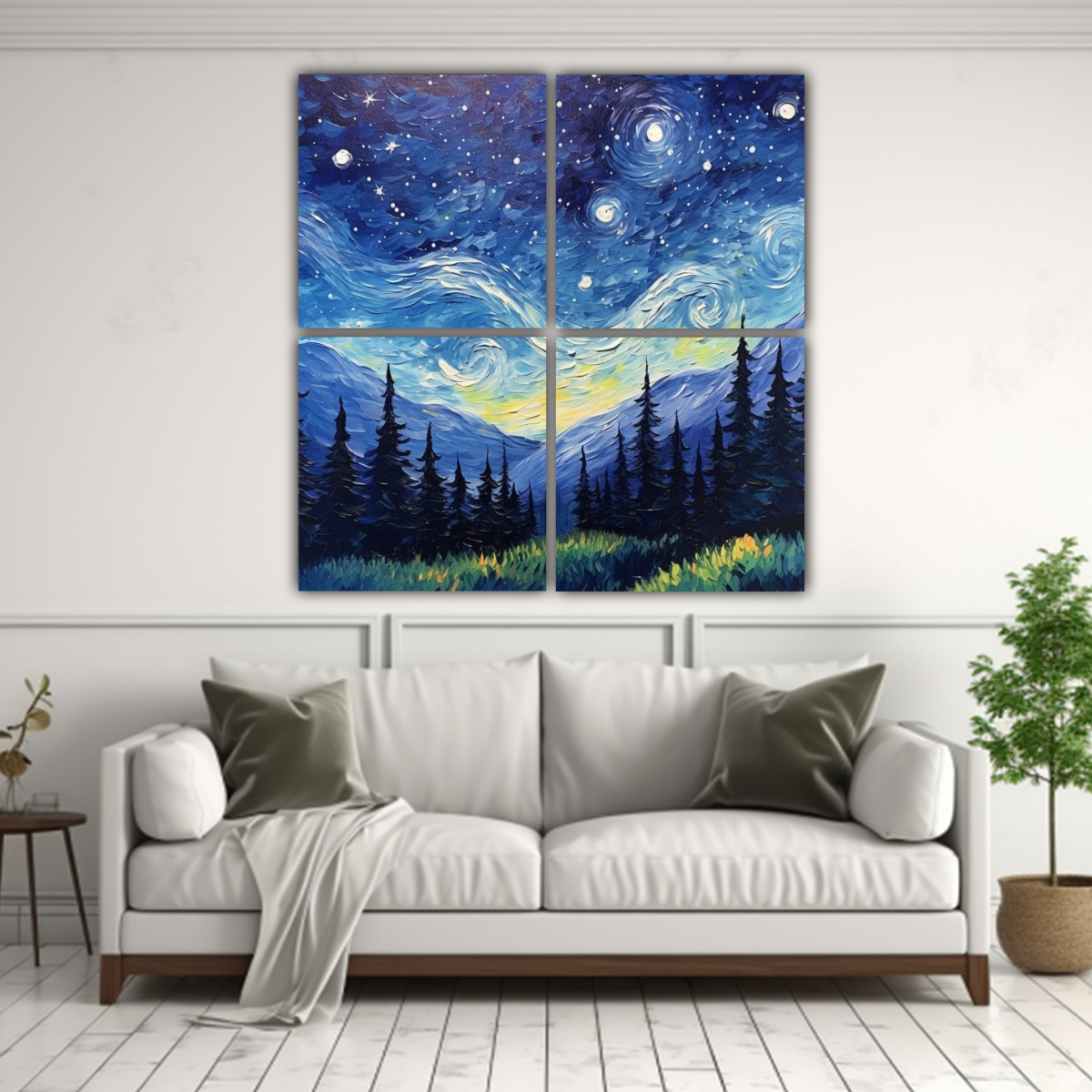 pinturas-decorativas-multicolores-del-movimiento-cuatro-canvas-noche-estrellada-clara-y-majestuosa-1