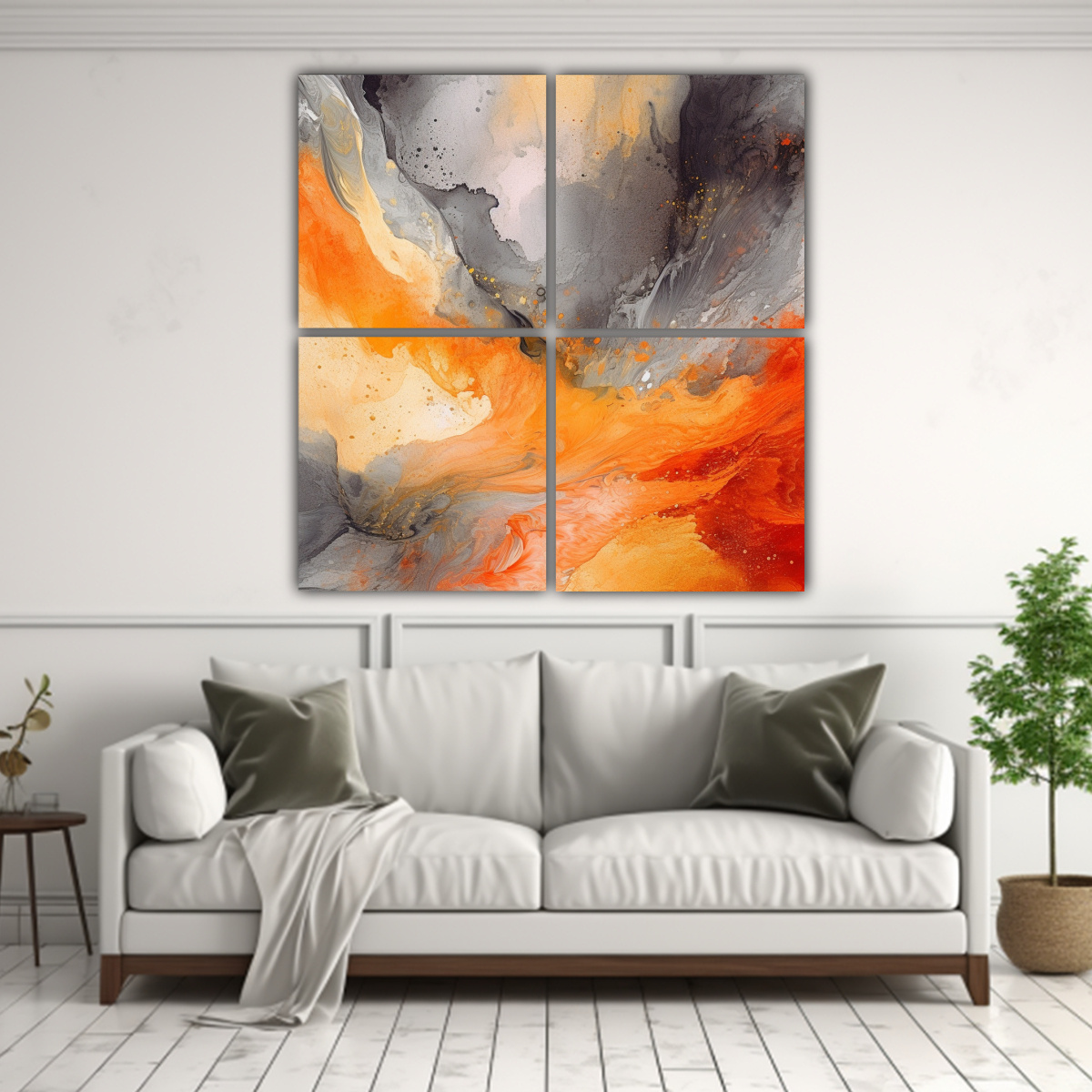pinturas-modernas-encantadoras-en-fondo-naranja-gris-ceo-brillante-con-composiciones-de-aceite-y-acuarela-1-1