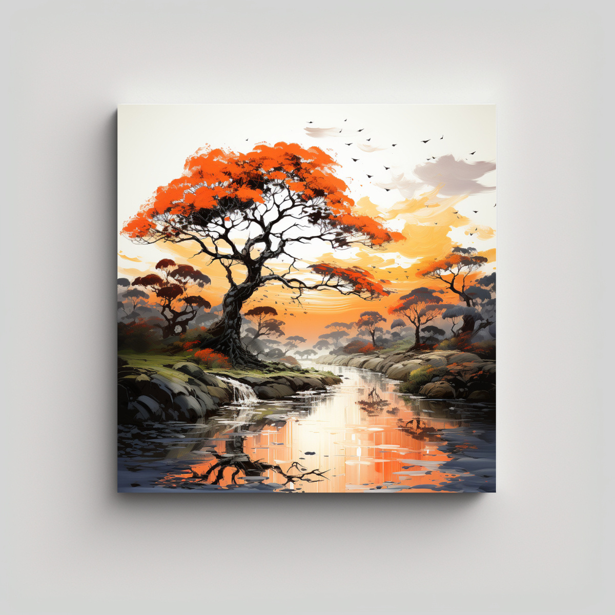 tela-en-bastidor-tela-sublimada-rbol-acacia-naranja-y-negro-pintura-abstracta