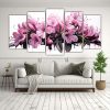 arte-abstracto-de-lienzos-de-tela-en-colores-negro-y-rosa-inspirado-en-flores-de-rododendro-1