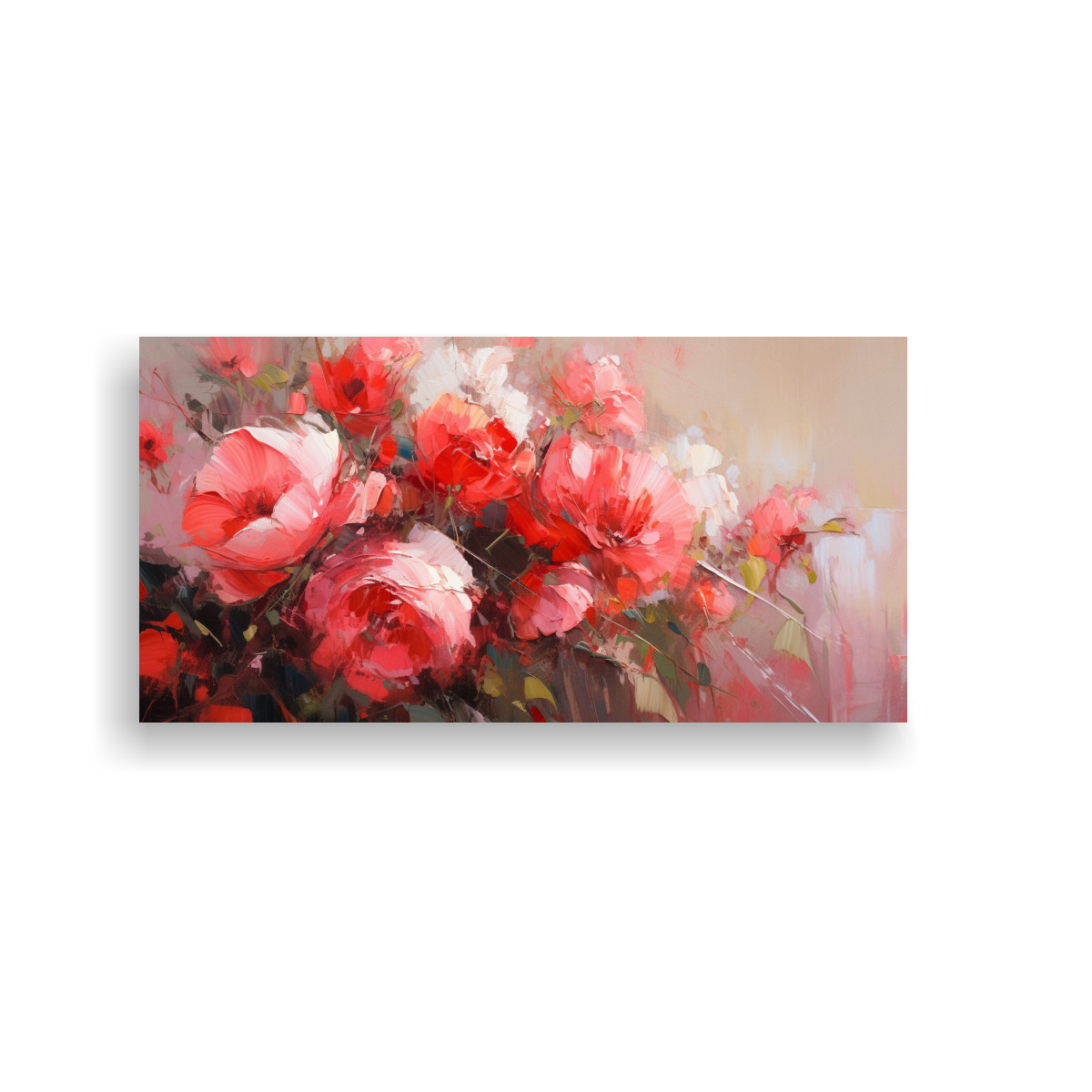 arte-de-pared-dibujo-personalidad-rojo-y-rosa-flores-en-lienzo-en-la-decoraci-n-de-pinturas