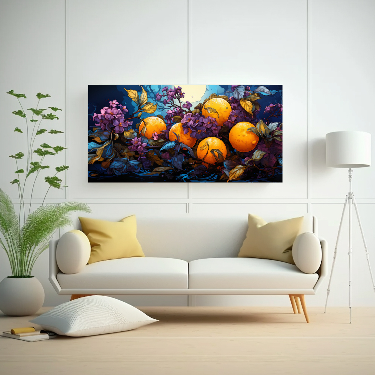 arte-de-pared-perspectiva-del-rbol-de-acebo-en-colores-amarillo-y-morado-atmosfera-neonoir-1
