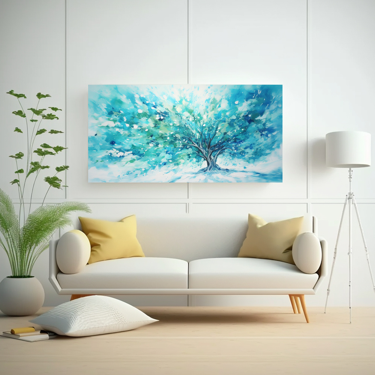 arte-en-tela-cuadro-bonito-de-un-rbol-tropical-en-turquesa-y-azul-pintura-abstracta-1