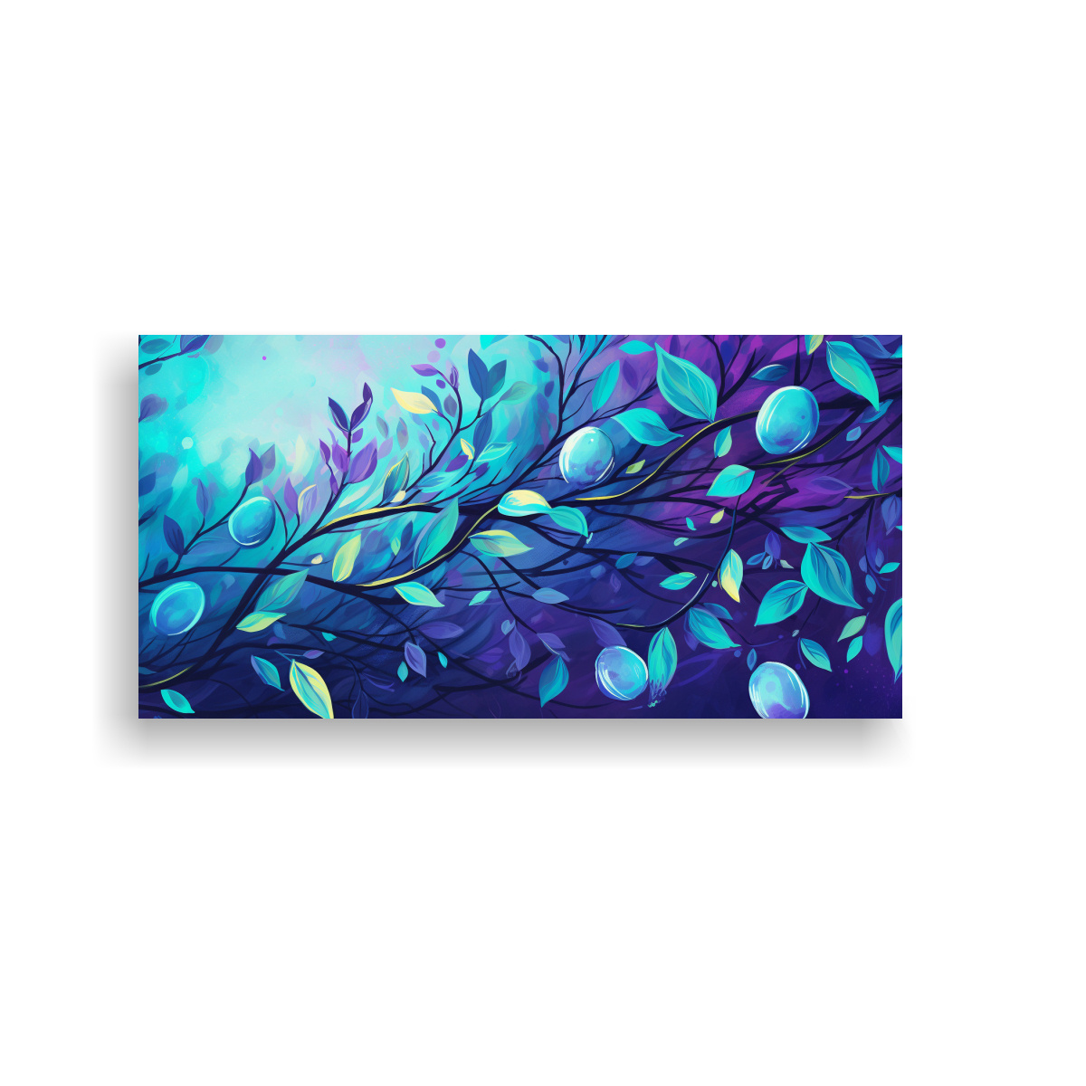 Arte Pared Colores Pop Art Árbol Limón Morado Y Turquesa Neonoir