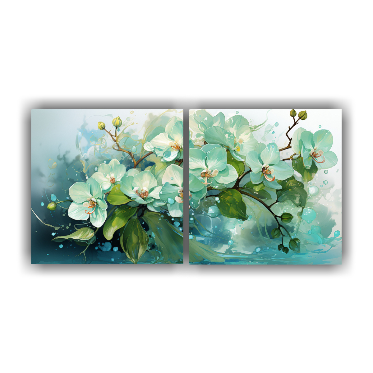 artes-de-pared-calidos-personalidad-con-flores-de-orqu-deas-en-colores-verdes