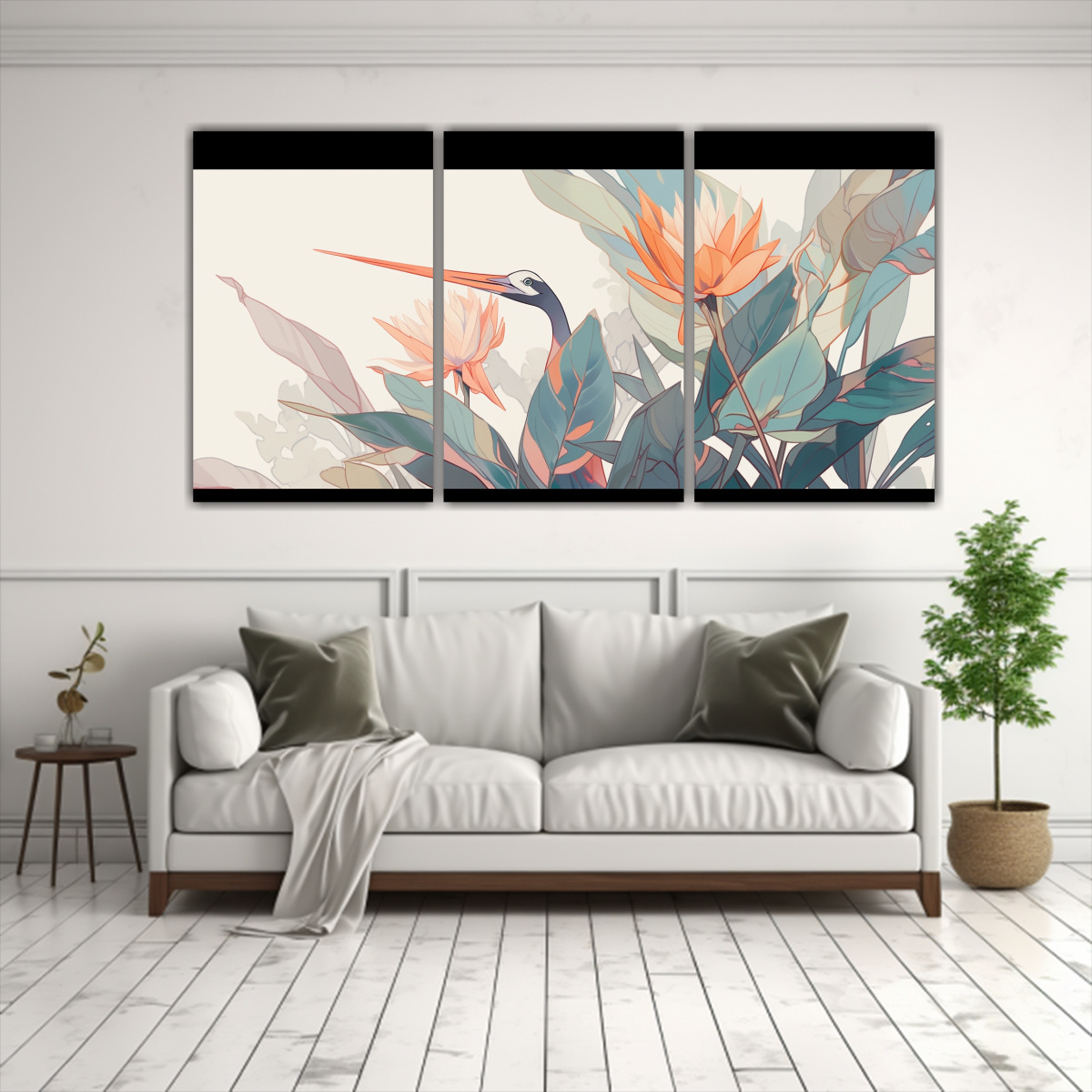 artes-de-pared-creativa-flores-de-para-so-en-colores-apagados-con-atm-sfera-neonoir-1