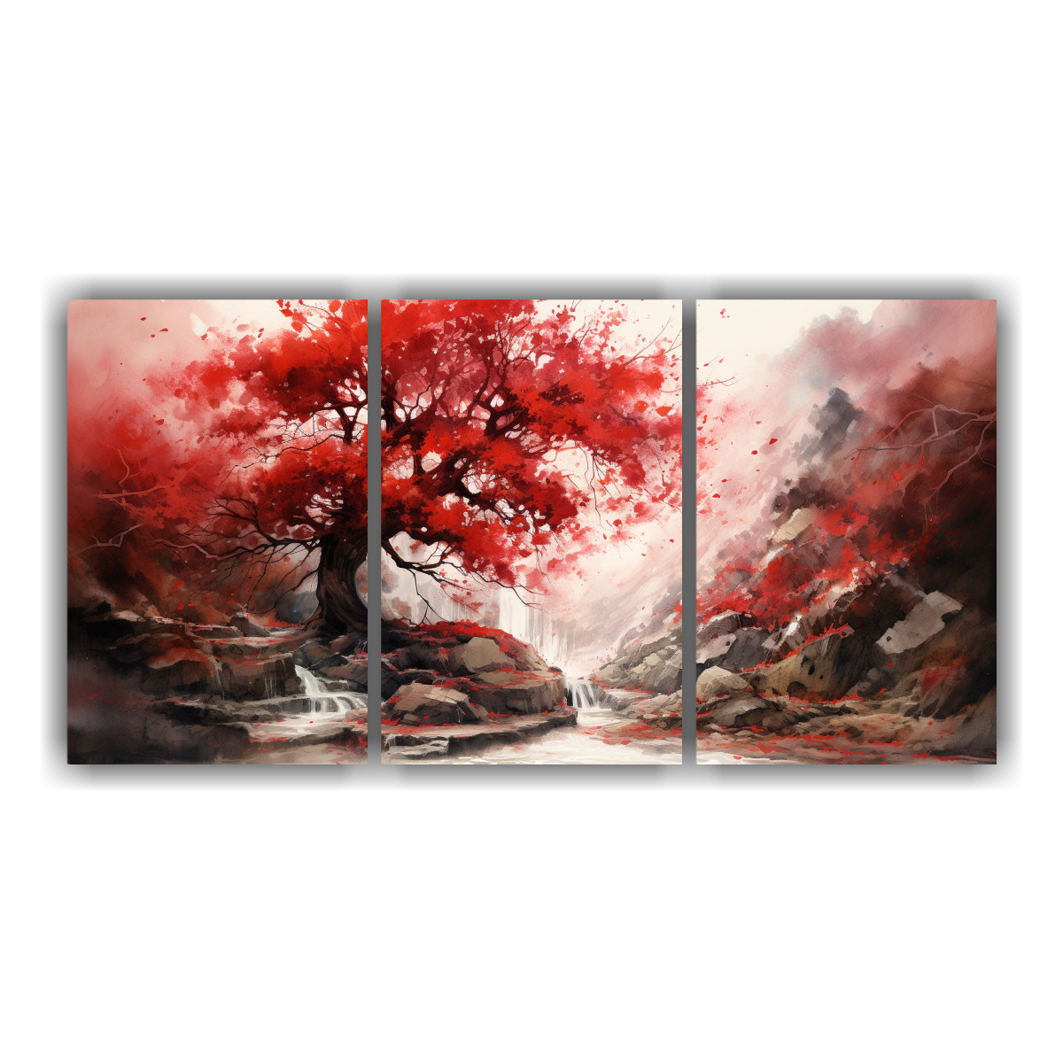 artes-de-pared-dise-o-para-oficina-pintura-abstracta-de-rbol-forestal-en-colores-rojos-y-acuarela