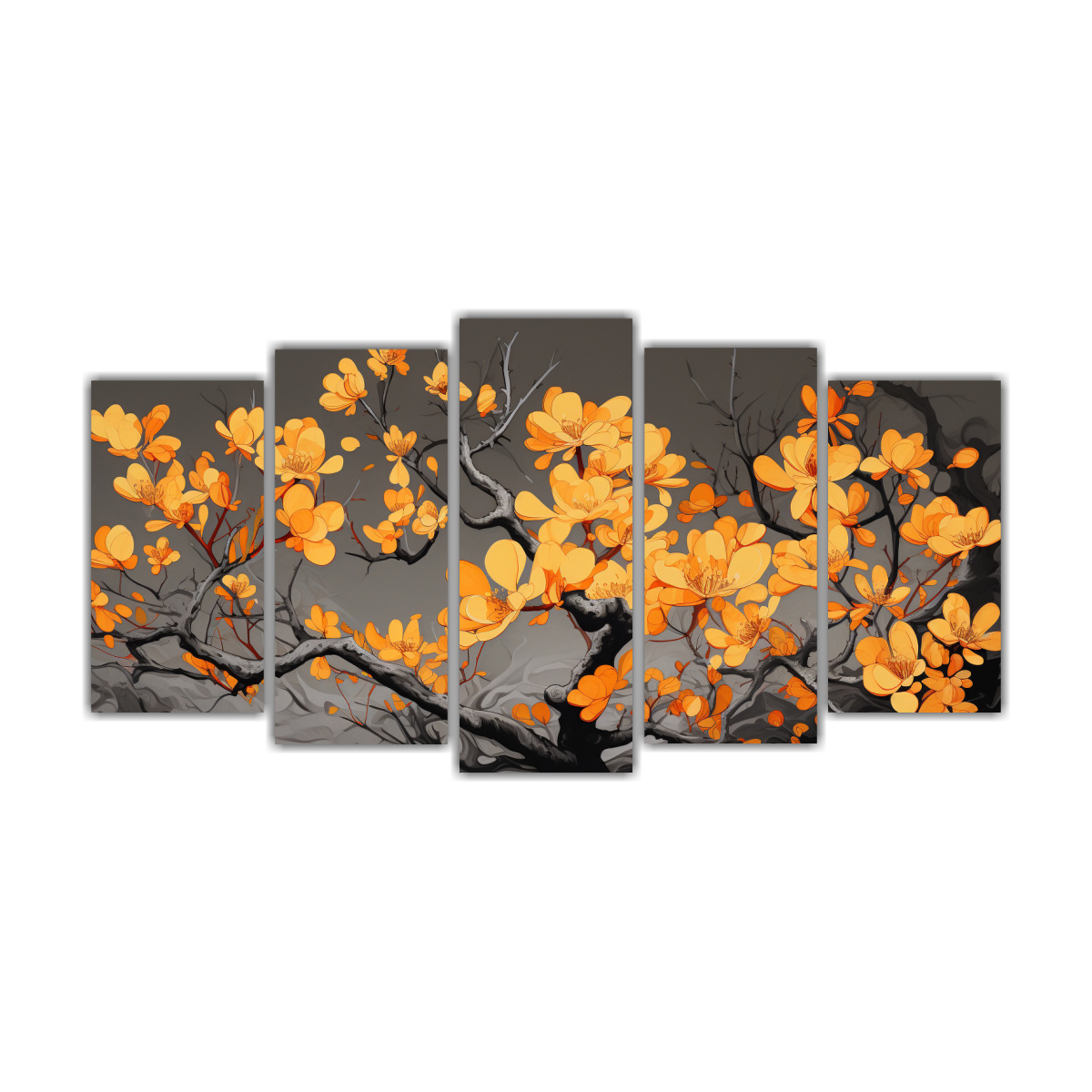 artes-de-pared-moderno-arbutus-tree-amarillo-y-naranja-atmosfera-neonoir