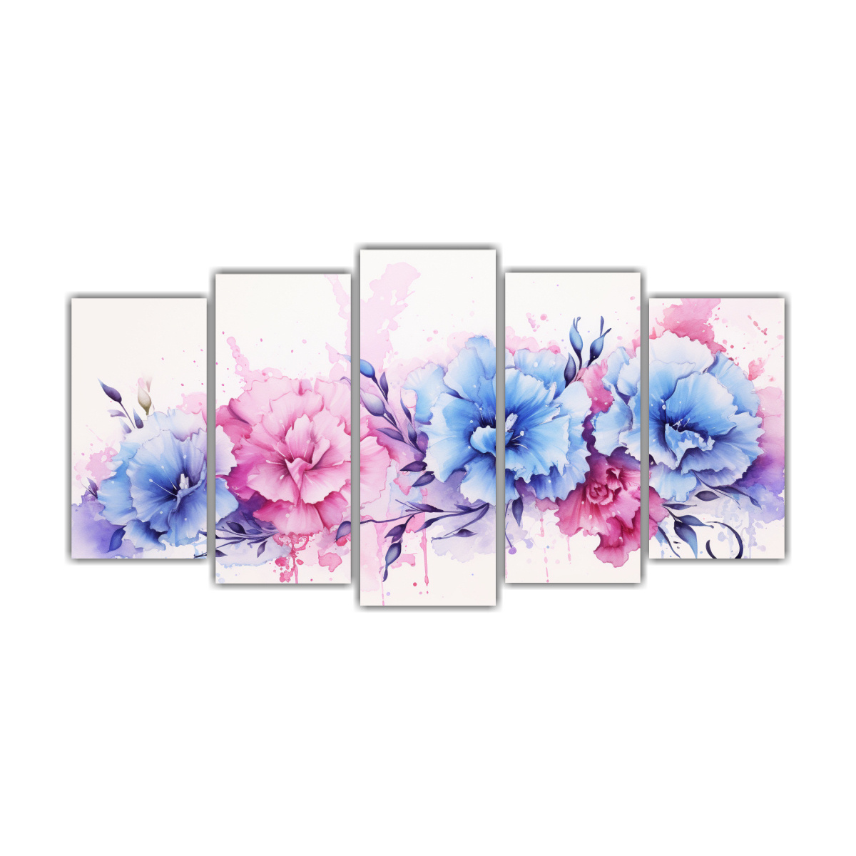 artes-de-pared-vanguardia-amapolas-rosas-y-azules-pintura-abstracta