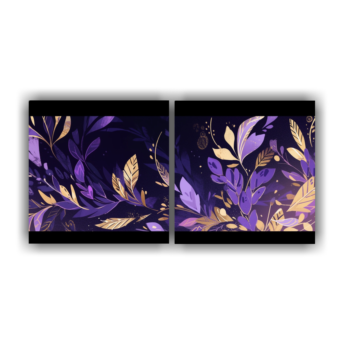 conjunto-2-cuadros-arte-alta-calidad-poder-p-rpura-y-oro-ambiente-neonoir-estilo-decorativo