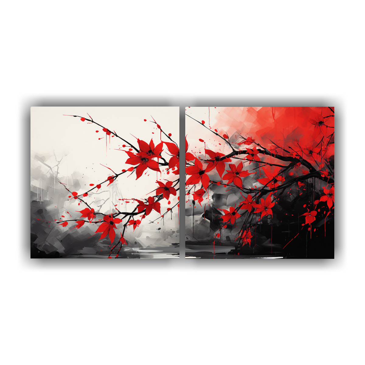 conjunto-2-lienzos-tela-hojas-de-bamb-rojas-y-negras-atm-sfera-neonoir-