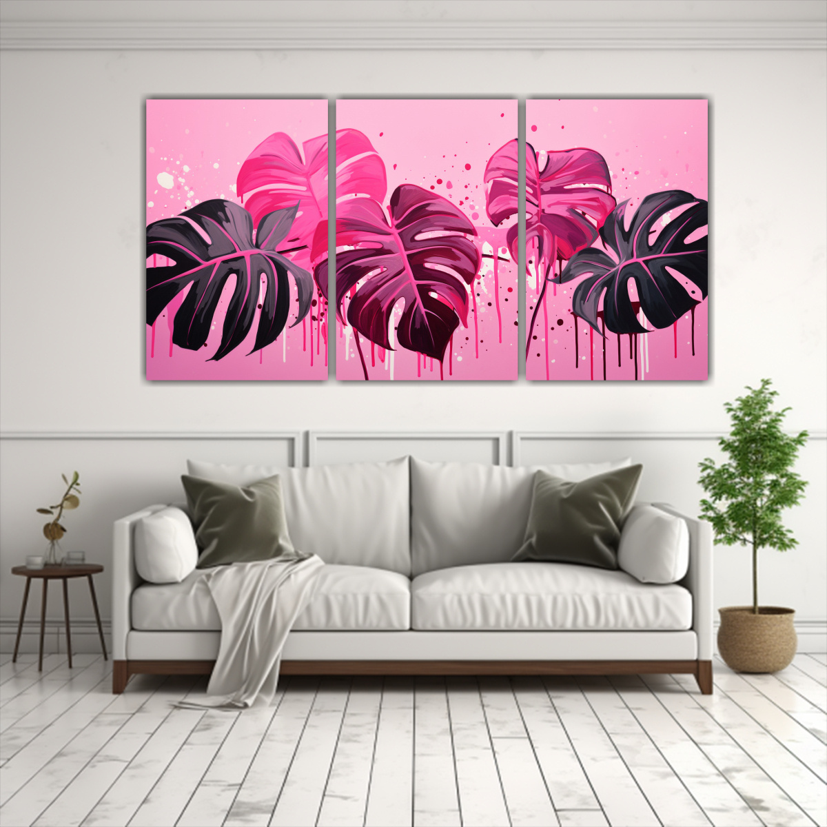 conjunto-3-cuadros-impreso-visi-n-monstera-rosa-neonoir-neo-1