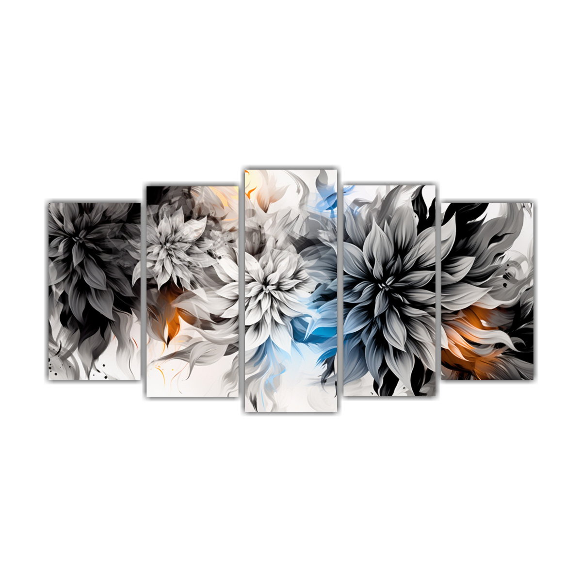 conjunto-5-artes-pared-tonos-sala-blanco-y-negro-neonoir-estilo