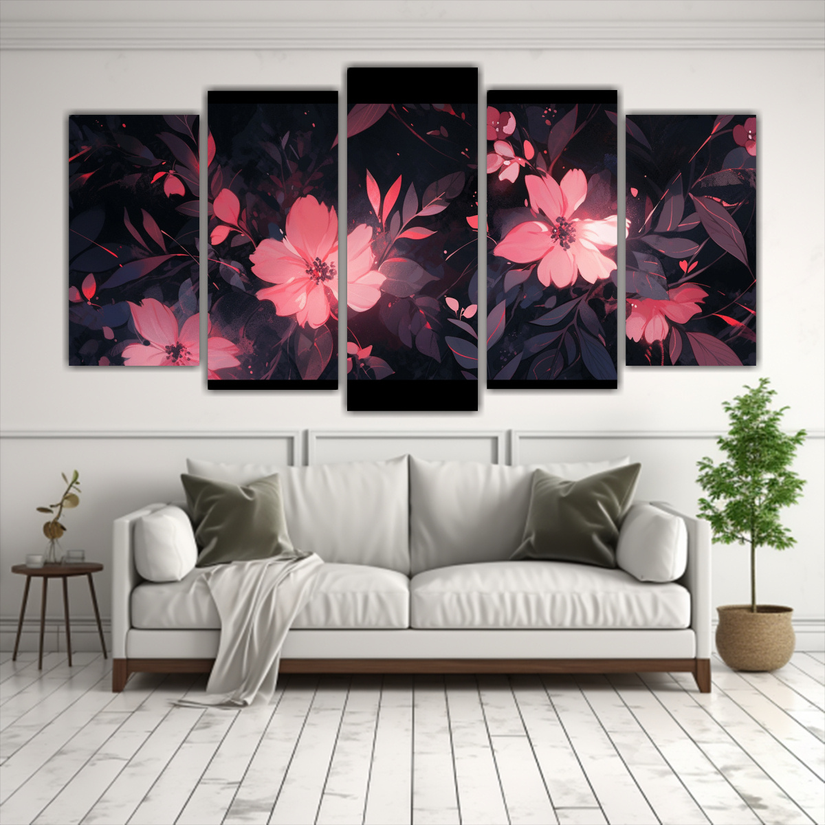 conjunto-5-cuadros-acuarela-negro-y-rosa-atmosfera-neonoir-estilo-decorativo-1