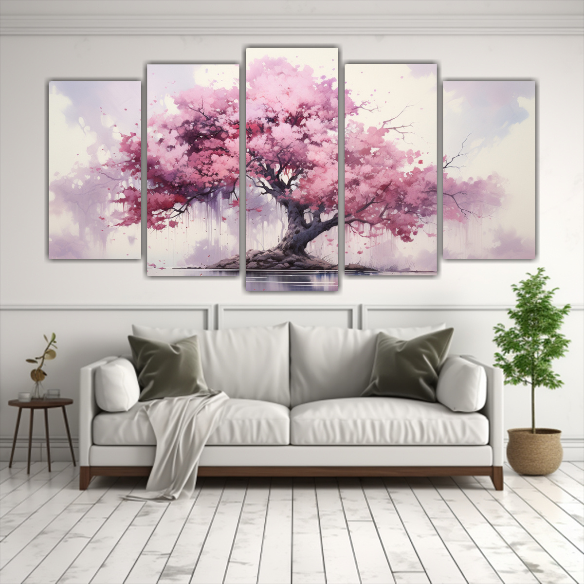 conjunto-5-cuadros-lienzos-bosque-rosa-abstracto-aquarela-1-1