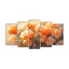 conjunto-5-cuadros-modernos-habitaci-n-flores-naranja-en-lienzo-estilo-decorativo-pinturas