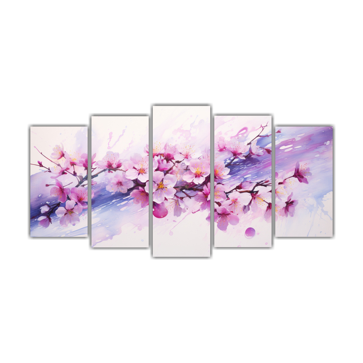 conjunto-5-lienzos-tela-estilo-galer-a-cl-sico-cherry-blossom-o-sakura-colores-vibrantes-pintura-abstracta