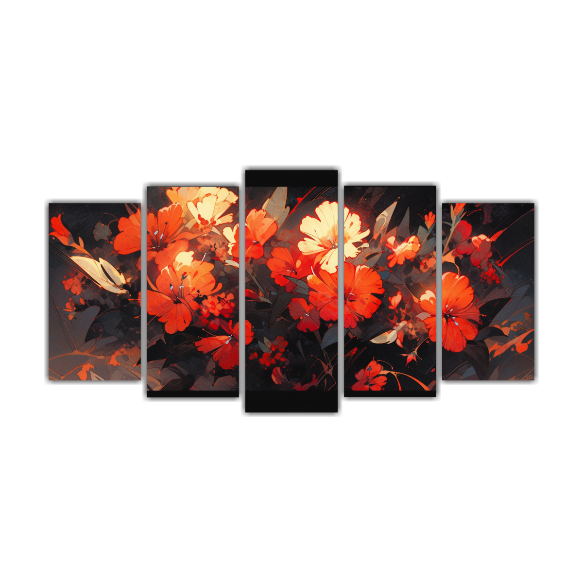 conjunto-5-telas-en-bastidor-modernos-regalo-rojo-y-naranja-neonoir-ambiente-en-el-estilo-de-pinturas-decorativas