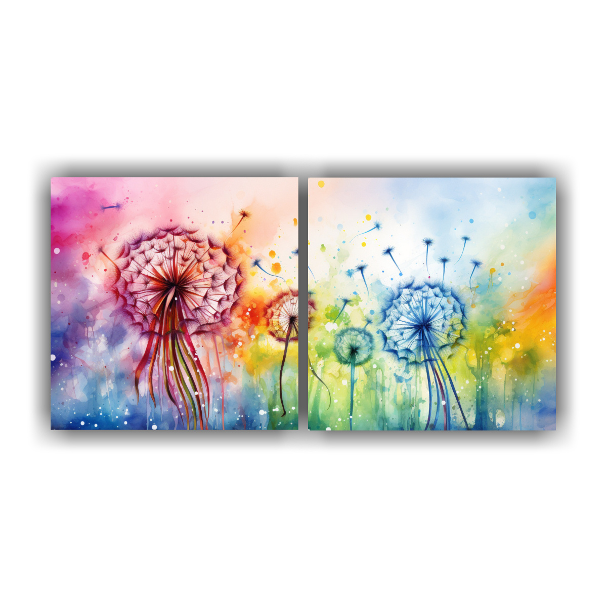 conjunto-de-2-lienzos-de-tela-dibujo-elegante-con-flores-de-diente-de-le-n-y-colores-del-arco-ris-pintura-abstracta-acuarela-