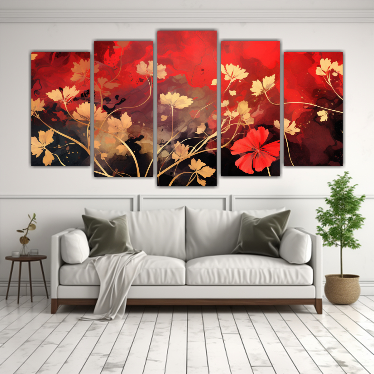 conjunto-de-5-cuadros-colores-intenso-aromas-de-perejil-en-tonos-rojo-y-dorado-atmosfera-neonoir-1