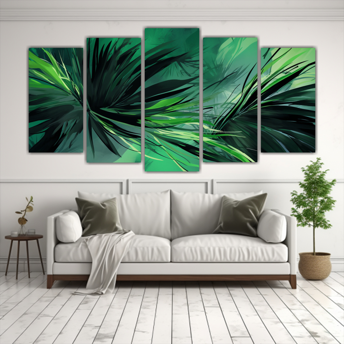 conjunto-de-5-lienzos-impresos-con-esquema-de-hojas-de-palma-en-colores-verde-y-negro-ambiente-neonoir-1