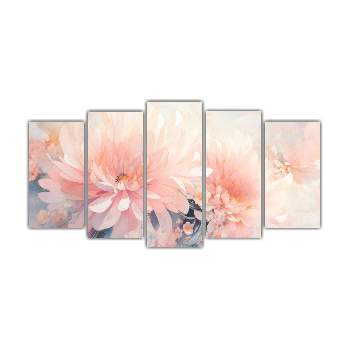 cuadro-abstracto-acuarela-resistente-a-cinco-lienzos-horizontal-con-crisantemos-pastel-
