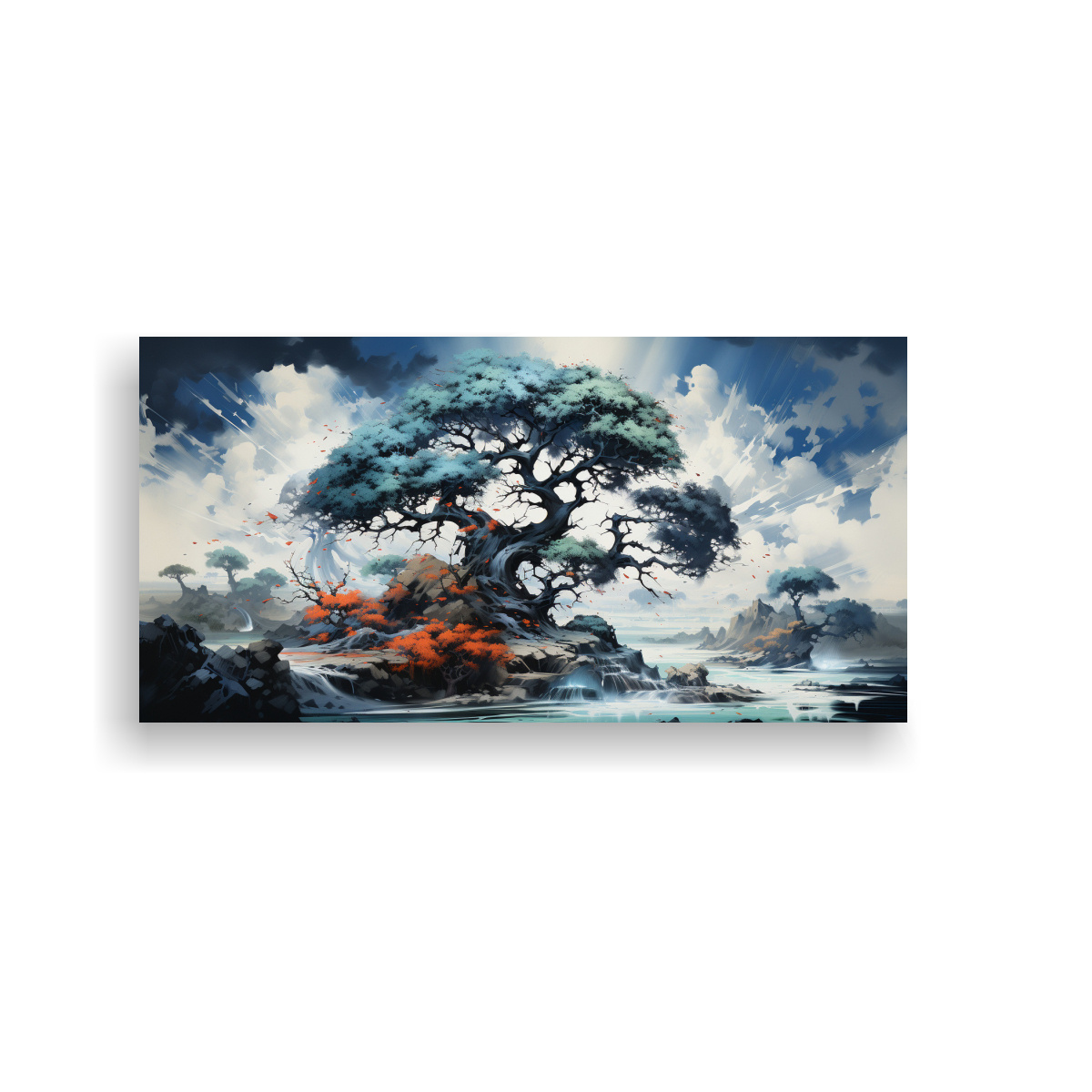 cuadro-abstracto-colores-m-sticos-rbol-bons-i-turquesa-y-negro