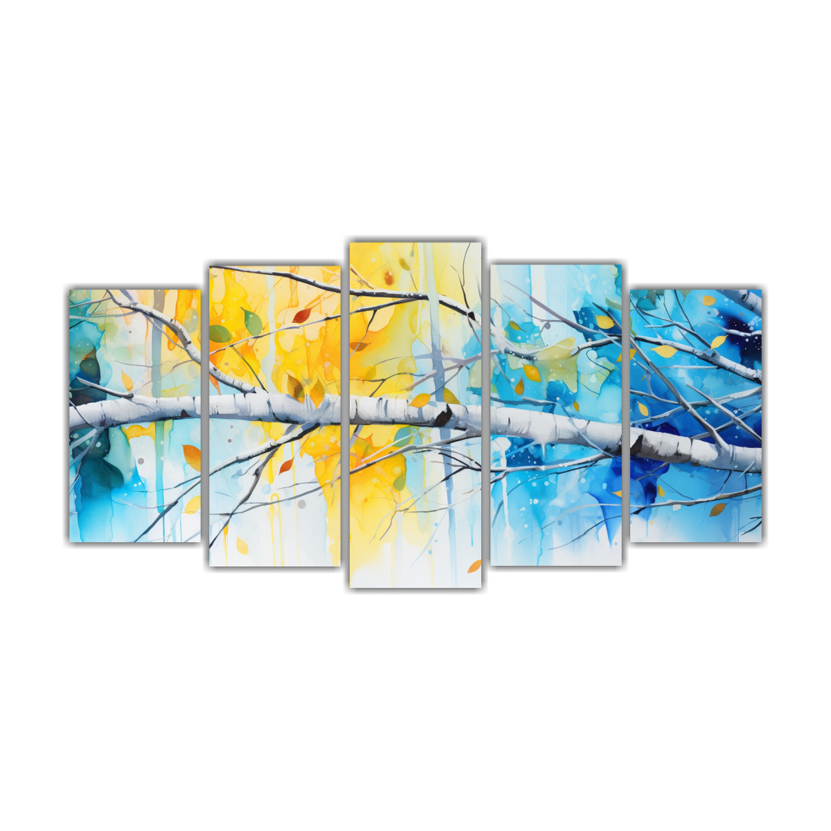 cuadro-abstracto-con-motivos-de-abedul-en-tonos-amarillos-y-azules-pintura-decorativa-en-lienzo-